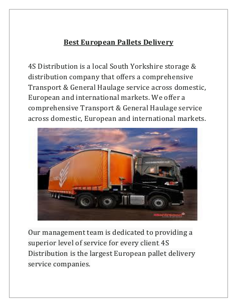 Best European Pallets Delivery | edocr