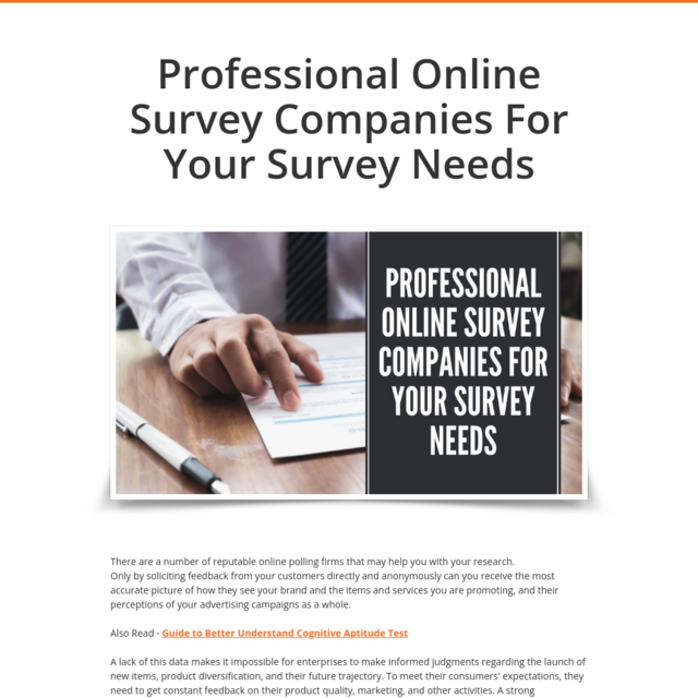 Professional Online Survey Companies For Your Survey Needs