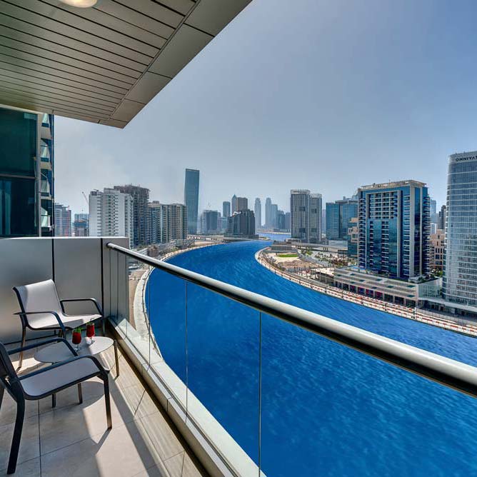 Hotel Apartment with Dubai canal view | Best Airport Hotel Dubai
